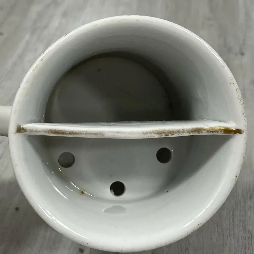 Antique Excelsior Hand Painted Porcelain Oak Leaf Acorn Shaving Scuttle Mug